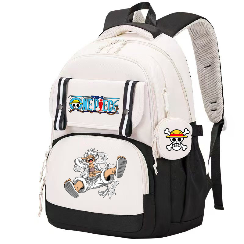 Travel Accessories As Gifts - アニメ「ONE PIECE」のバックパック。大容量で、学生や通学に最適。ミニコインケース付き。カジュアルな旅行用、ノートパソコン用、普段使いのリュックサック。男の子にも女の子にも。プレゼントにも。