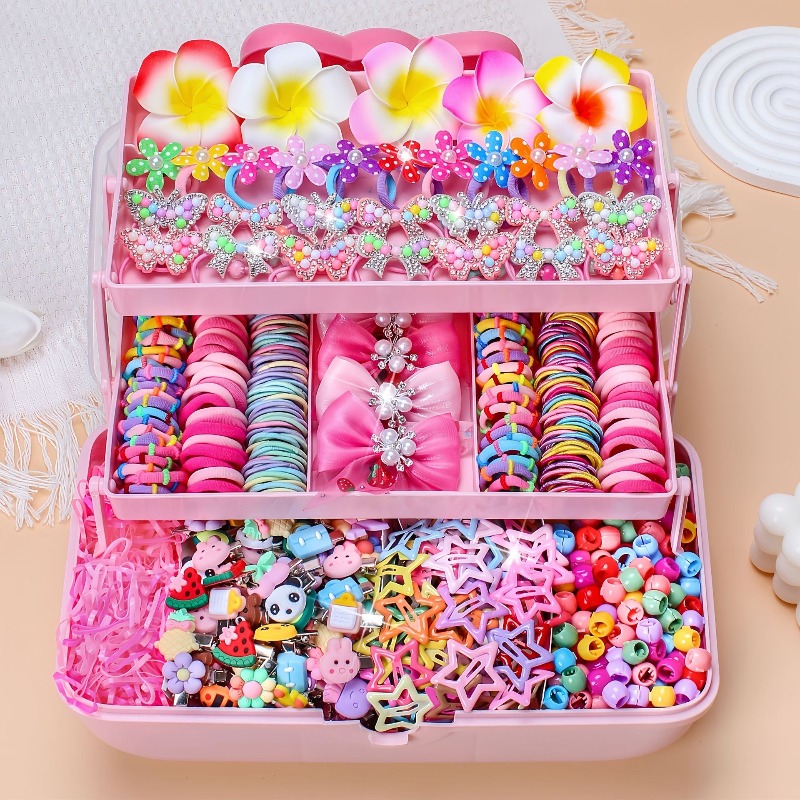 Travel Accessories For Girls - 546 個の弓高弾性ヘアアクセサリーセット髪を傷つけないカラフルな女の子のヘアバンドヘアクリップ女の子子供