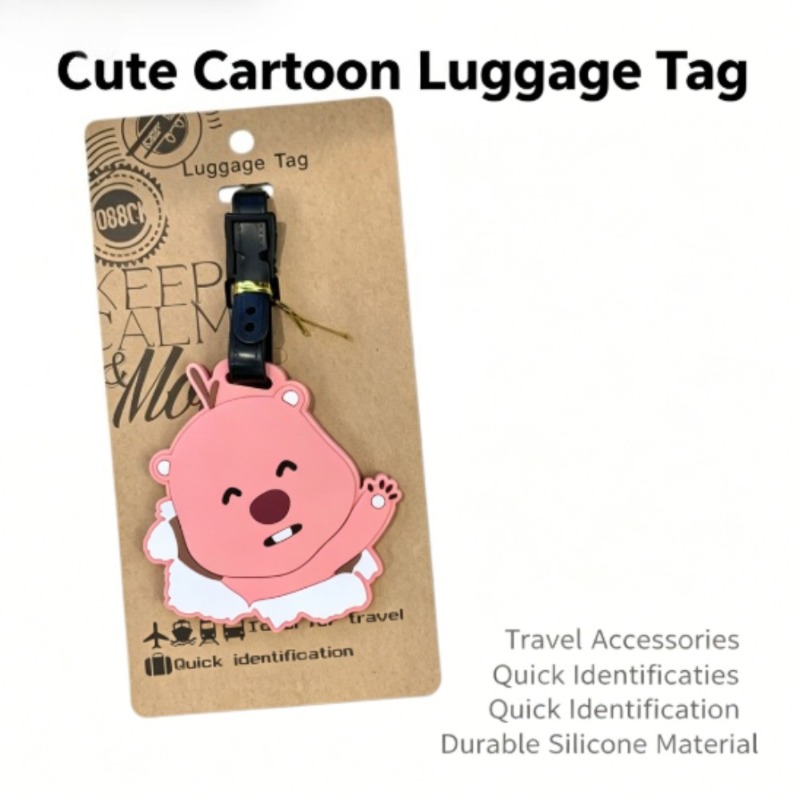 Travel Accessories With Kids - かわいいポロロ ルピービーバー ラゲッジタグ、キュートなインスタイルトラベルバッグチャーム、女の子や子供向けのファッショナブルなキーホルダーペンダント