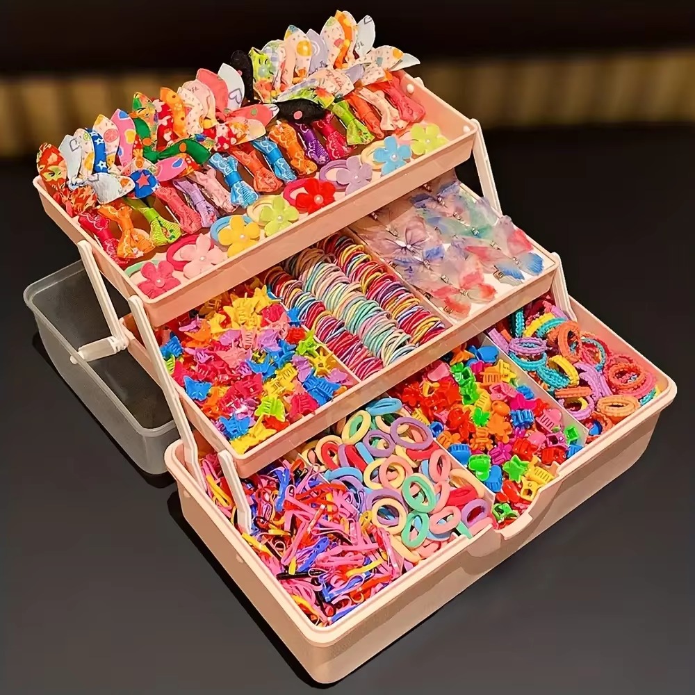 Travel Accessories For 4 Year Old - 女の子の普段使いの服装に適した555点のセット、アウトドア旅行にぴったりの華やかなヘアアクセサリーセット。
