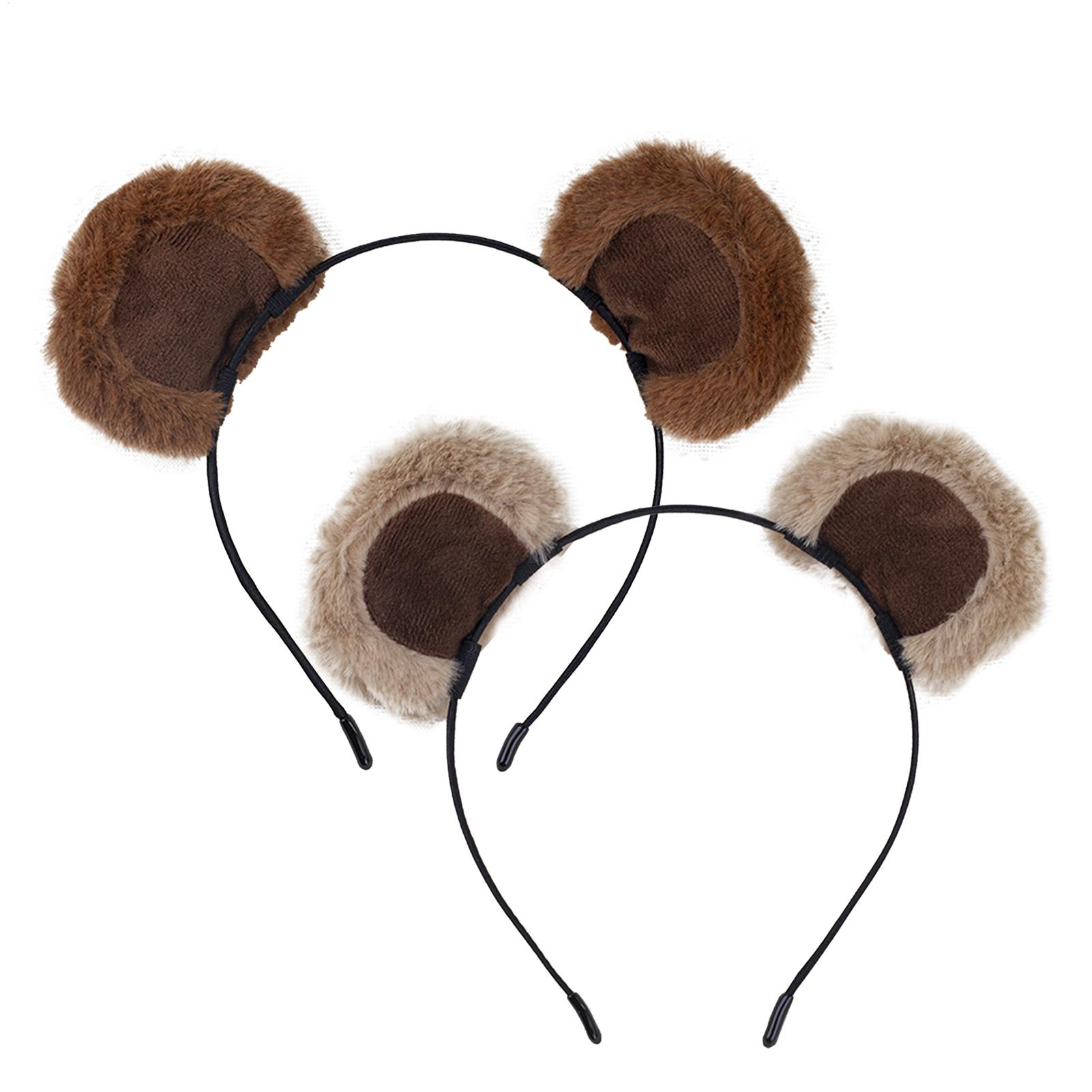 Travel Accessories For 4 Year Old - ぬいぐるみクマ耳ヘッドバンドソフトシマリス耳ヘッドバンド女の子ヘッドギア弾性メイクアップヘッドギアコスチュームアクセサリー子供ティーン向け
