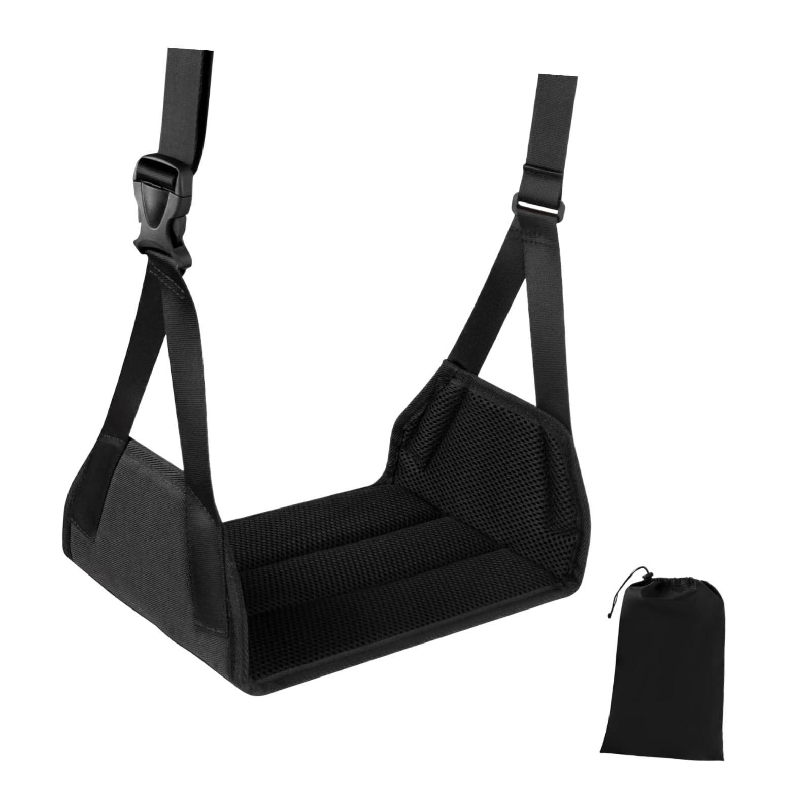 Travel Accessories Under $20 - 飛行機フットレストハンモック、デスク下用竹製調節可能レッグクッション、車や電車での旅行用アクセサリー