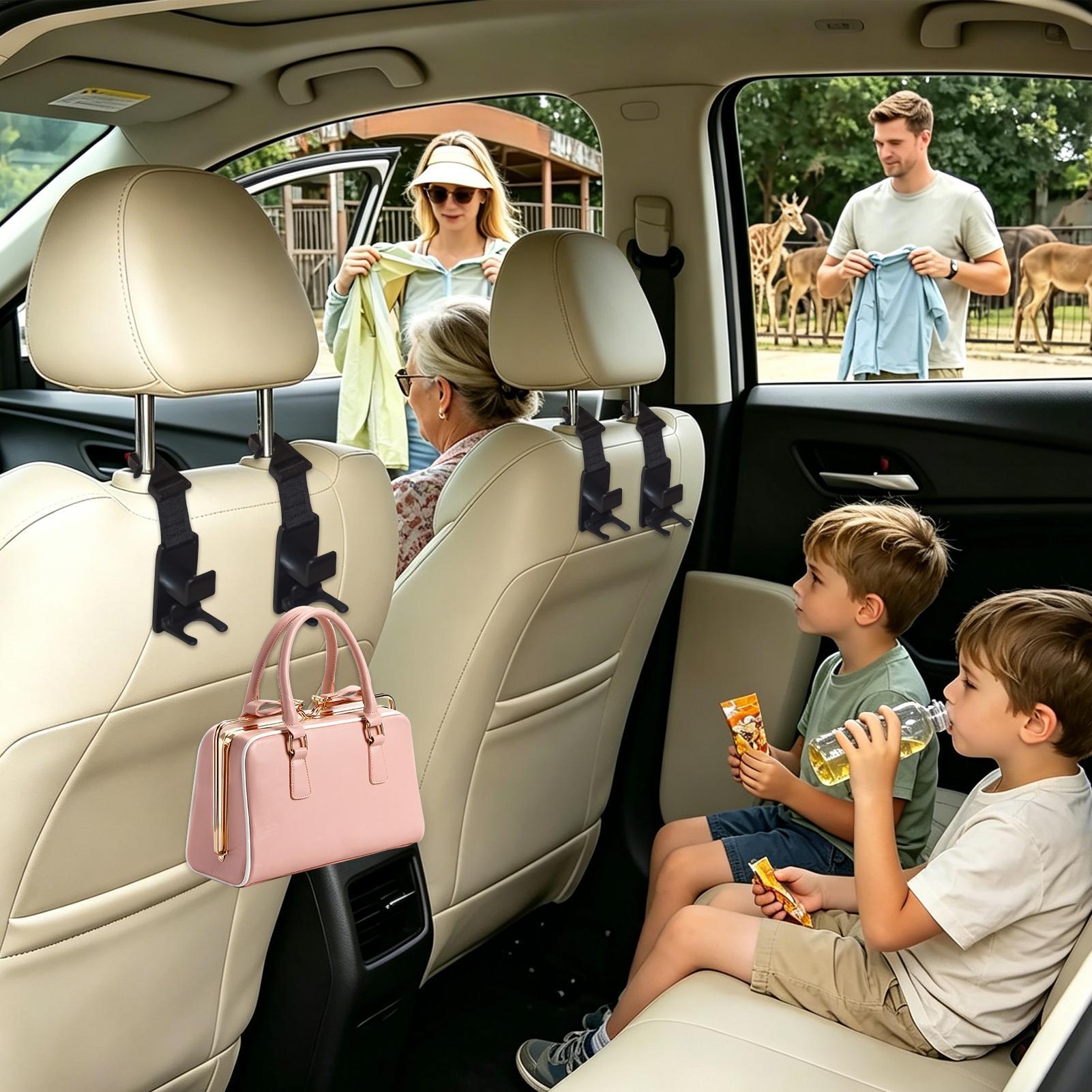 Car Seat Travel Bag - カーシートフック ヘッドレスト用 4個セット 収納オーガナイザーハンガー 車用バッグフック トラック