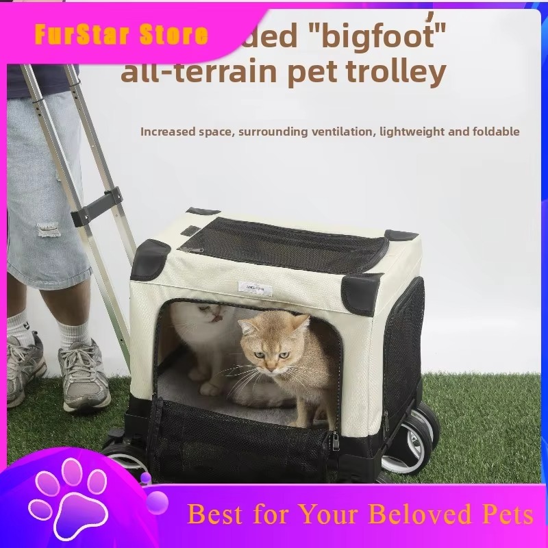 Car Seat Travel Bag - ファースターラージペットローリングキャリア（ホイール付き）多頭飼い用トラベルトロリーバッグ広々とした犬用キャリーバッグバックパックポータブルカーシートペット用