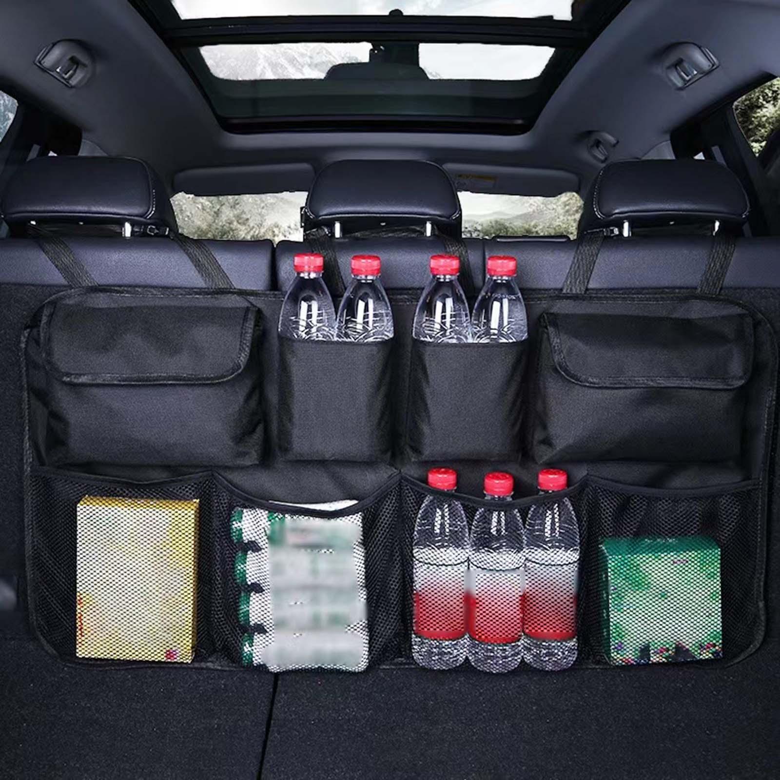 Car Seat Travel Bag - 車の後部座席オーガナイザー 多用途カーアクセサリー カーシートオーガナイザー SUV用後部座席収納バッグ 旅行用アクセサリー 財布