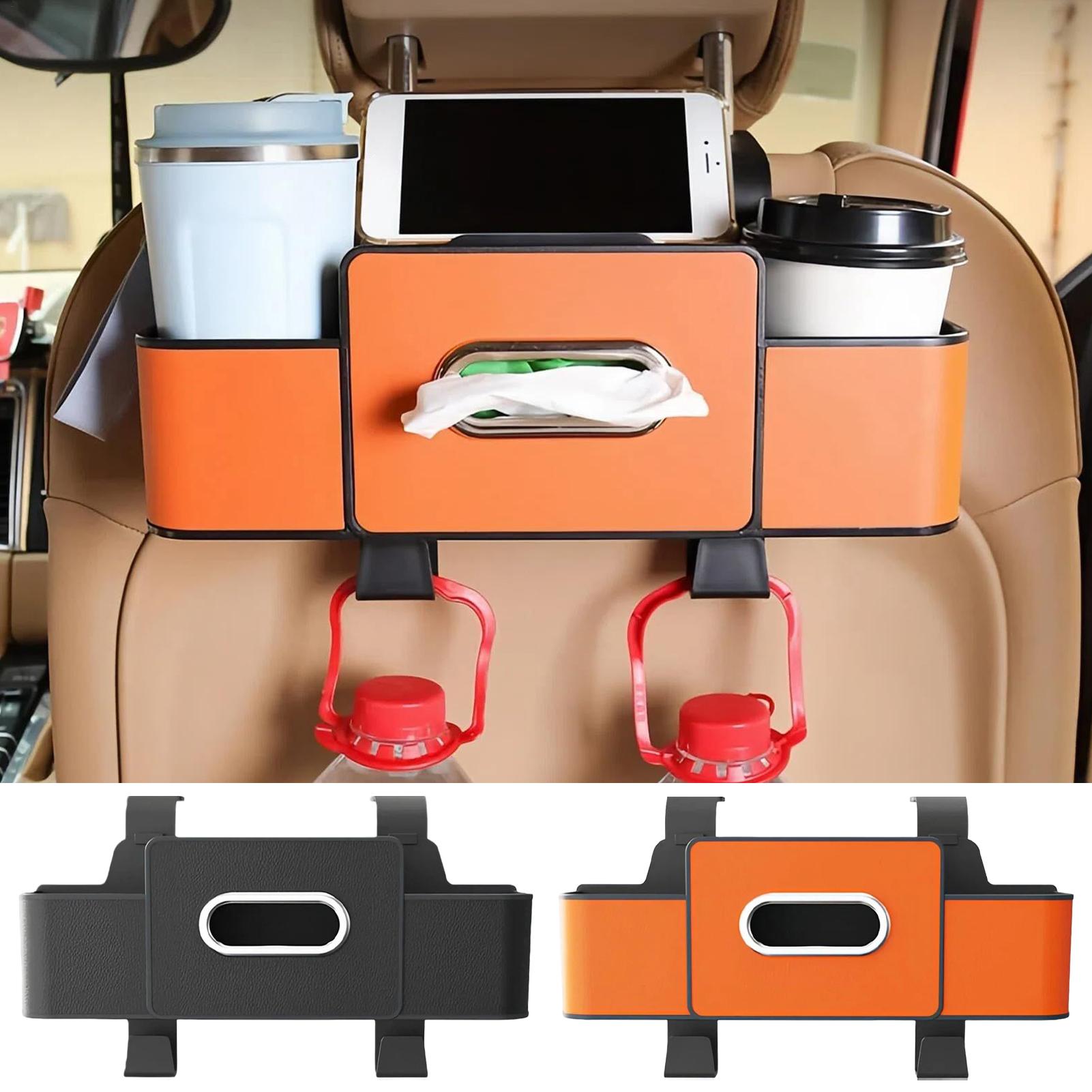 Car Seat Travel Bag - 4 in 1 車用オーガナイザー 後部座席ヘッドレストティッシュホルダーフック シートバック収納オーガナイザー