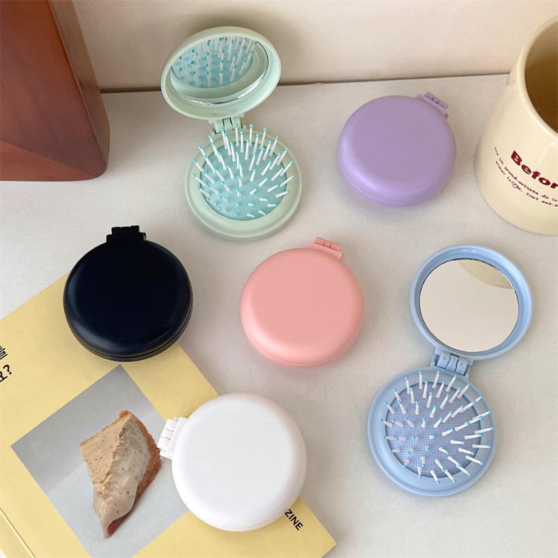 Travel Accessories With Kids - 子供用ミニトラベルブラシ,シンプル,無地,女の子用マッサージコーム,子供用ヘアアクセサリー,ファッショナブル,1個