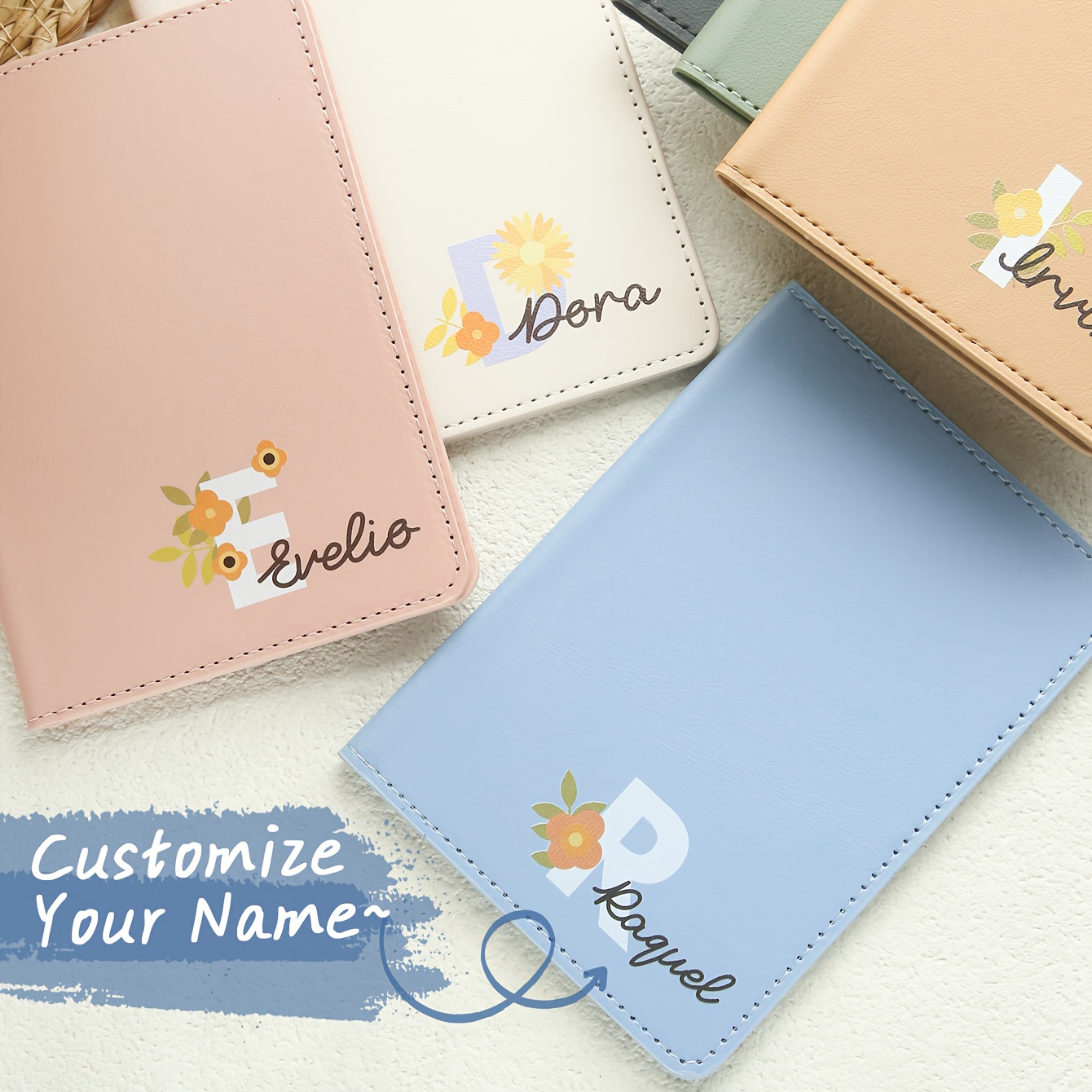 Travel Accessories As Gifts - 花柄のイニシャルがデザインされた、あなただけのオリジナルパスポートカバー。ユニークな旅行グッズとして。 贈り物に最適