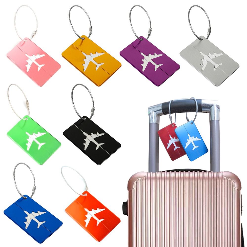 Travel Access - トラベルバッグ用の再利用可能なアルミニウム製ラゲッジタグ,収納用,食品用,旅行用,ロープ付き