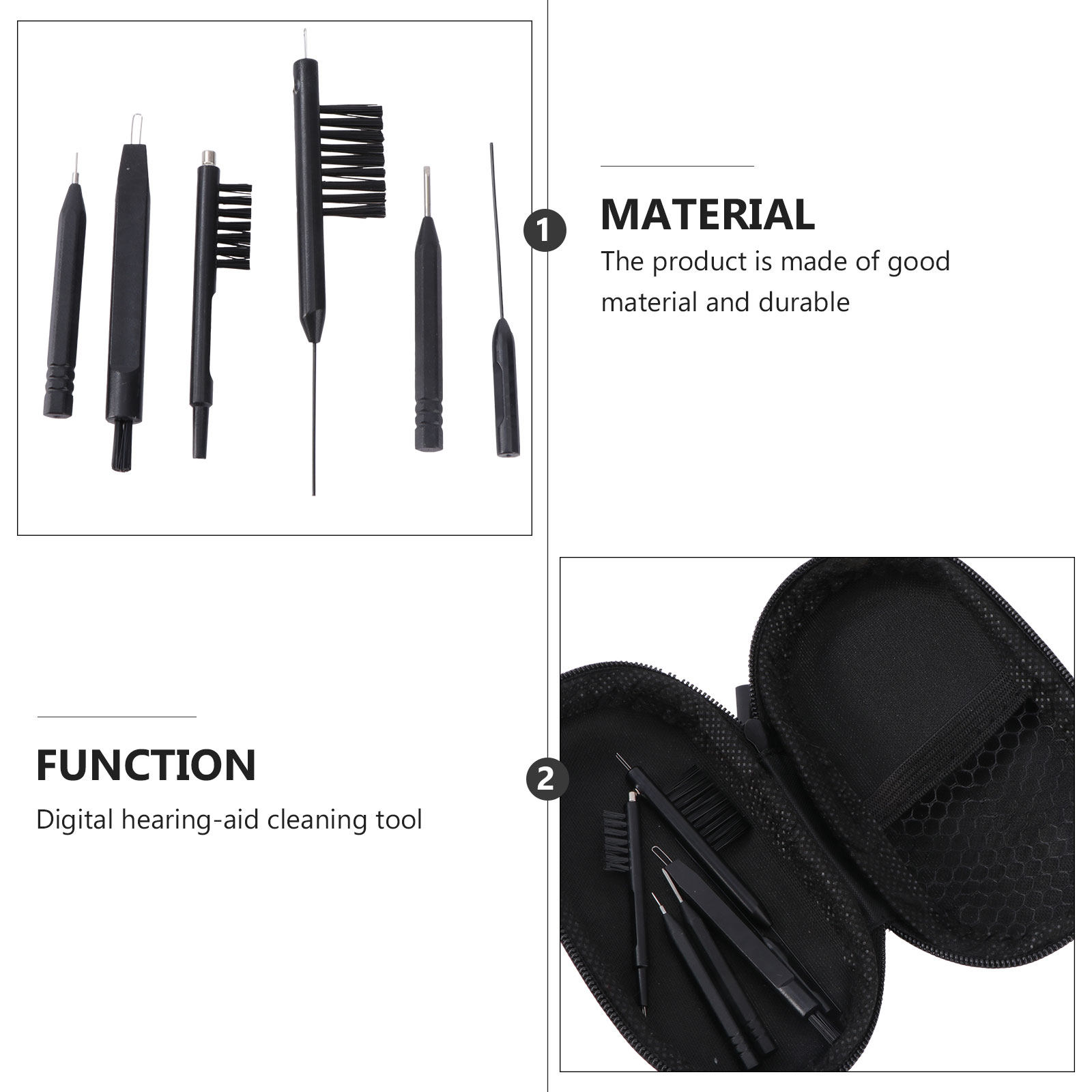 補聴器用クリーニングキット：ブラシ、耳垢除去具、耳垢除去用ア - Travel Accessories Kit のレビューと価格