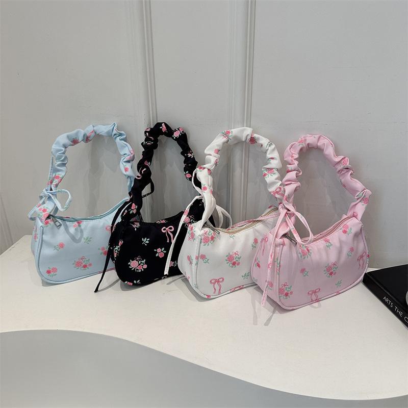 ホットセール1個入りキュートな花柄リボンプリントキャンバスシ - Travel Accessories For Girls のレビューと価格