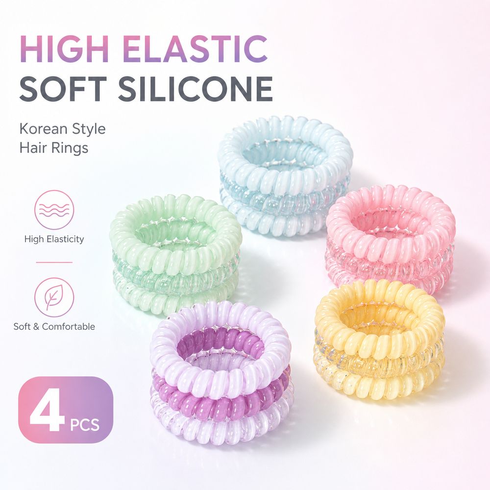 新しいグラデーションカラーの電話線ヘアリング 軽量で持ち運び - Travel Accessories Girls のレビューと価格