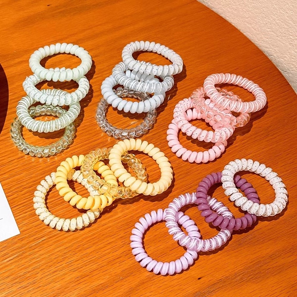 新しいグラデーションカラーの電話線ヘアリング 軽量で持ち運び - Travel Accessories Girls のレビューと価格