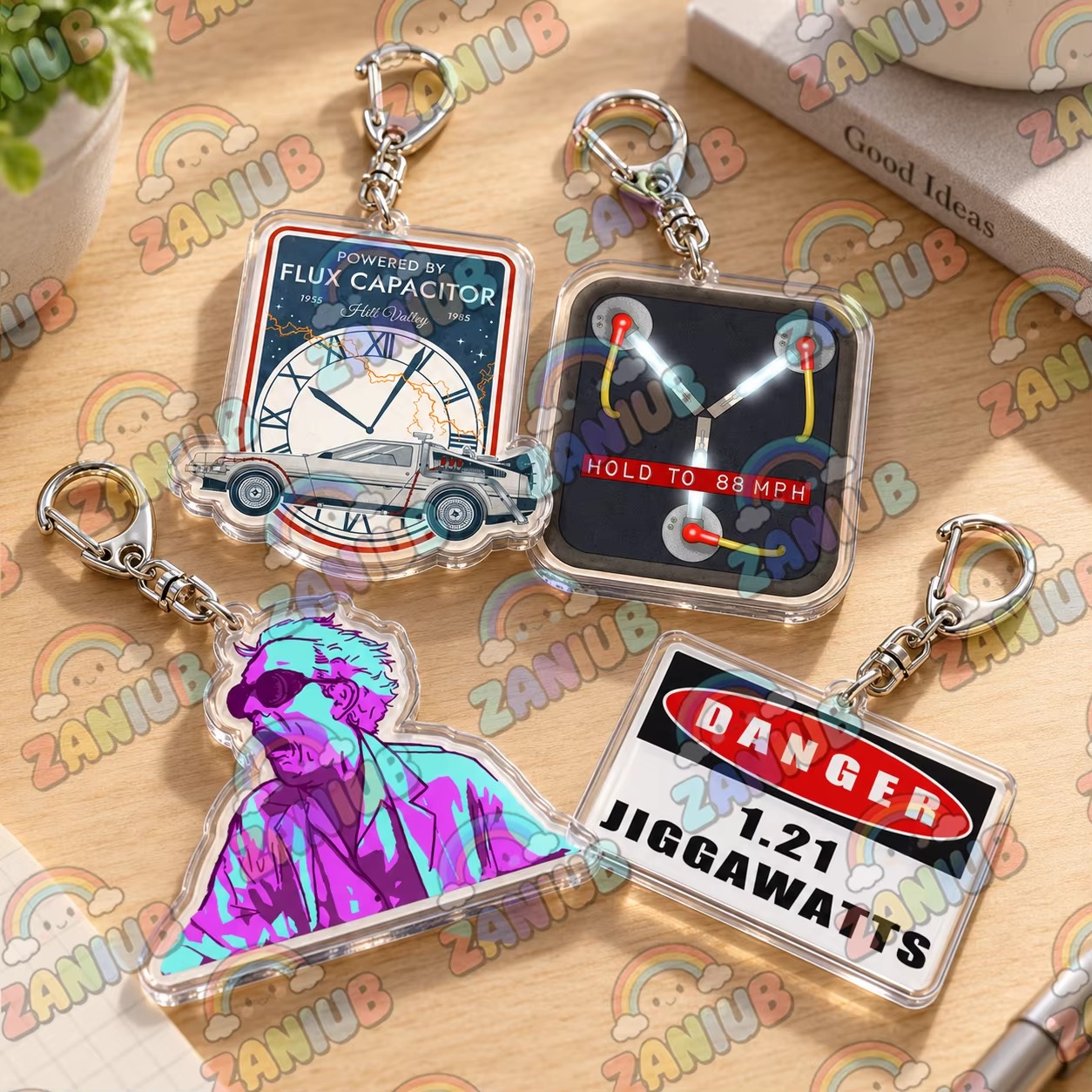 レトロなタイムトラベルをテーマにしたデロリアンのフラックスキ - Travel Accessories Unisex のレビューと価格