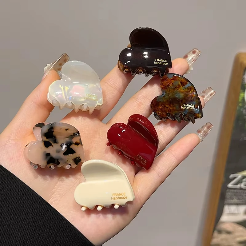 小さなヘアクローアセテートヘアクラブかわいいハート型ヘアクリ - Travel Accessories For Girls のレビューと価格