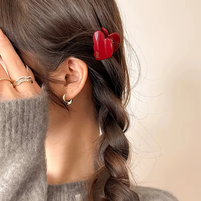 小さなヘアクローアセテートヘアクラブかわいいハート型ヘアクリ - Travel Accessories For Girls のレビューと価格