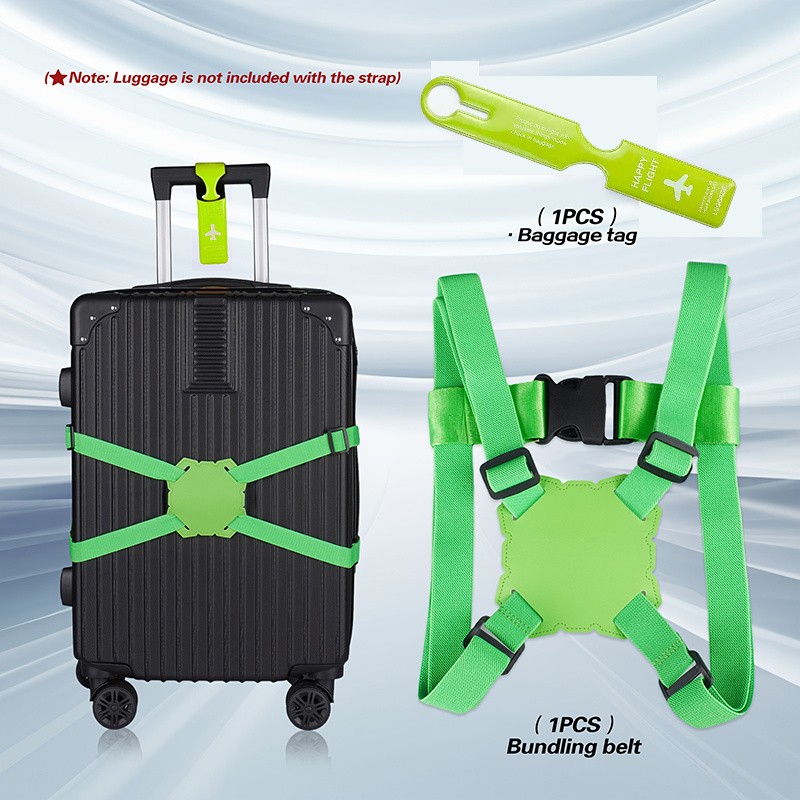 2ピース荷物ストラップセット+荷物タグ、5色展開、図8型安全 - Travel Accessories Kit のレビューと価格