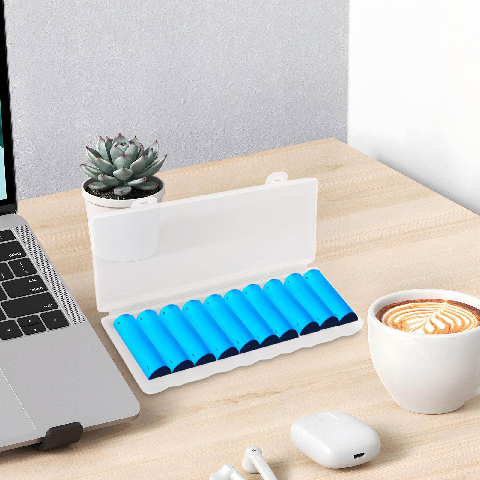 10スロットポータブル透明プラスチックバッテリー収納ボックス - Travel Accessories With Kids のレビューと価格