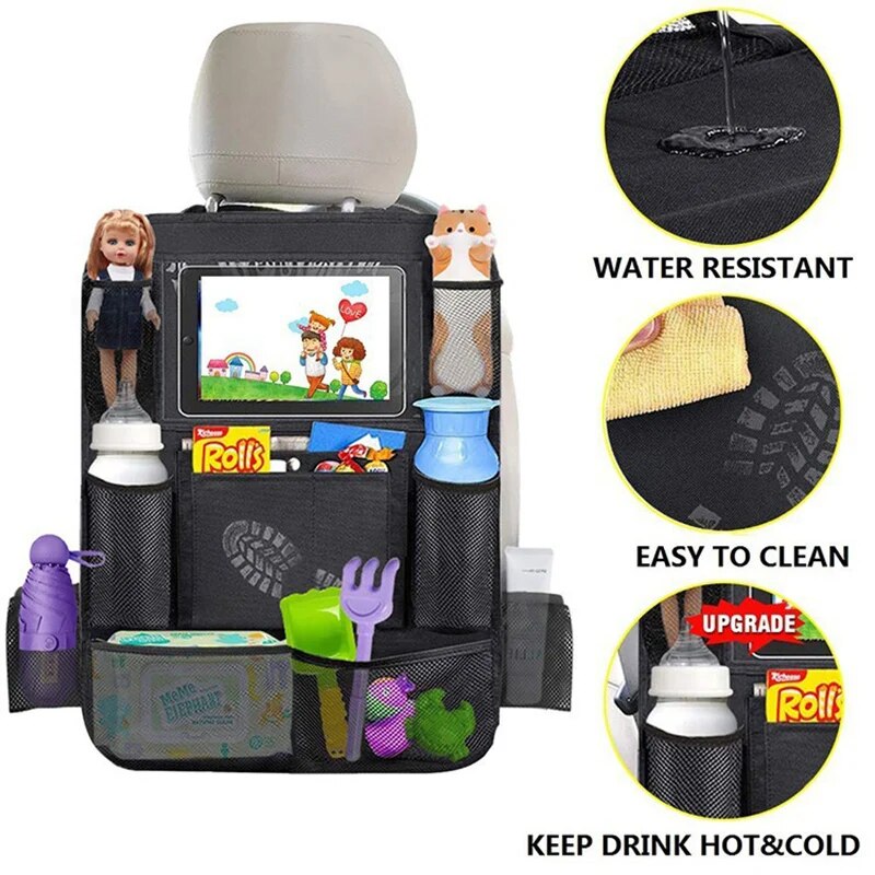 カーシート裏用収納オーガナイザー、キック防止オックスフォード - Car Seat Travel Bag のレビューと価格