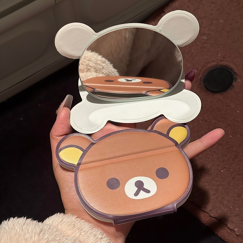 リラックマ折りたたみ化粧鏡かわいいシンプルなポータブル手持ち - Travel Accessories Unisex のレビューと価格