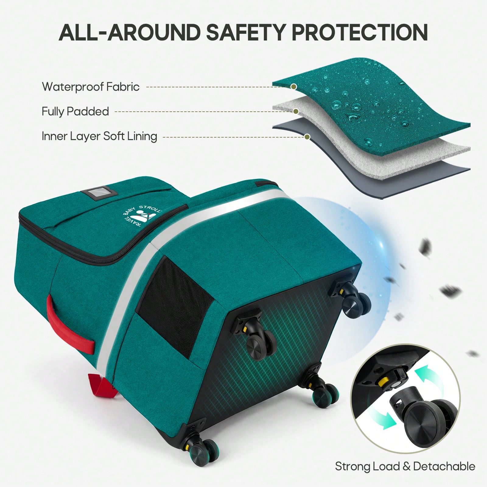 飛行機用パッド入りカーシートトラベルバッグ（スピナーホイール - Car Seat Travel Bag のレビューと価格