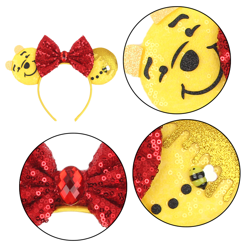 くまのプーさんマウス耳ヘッドバンドホット漫画キャラクターミッ - Travel Accessories With Kids のレビューと価格