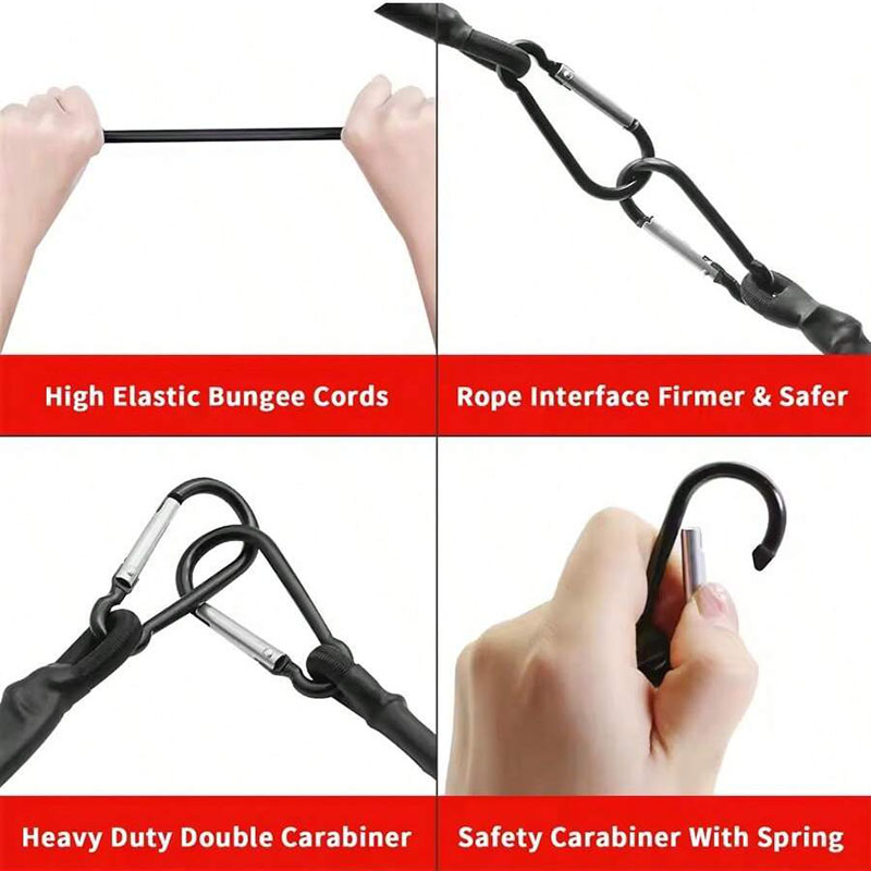 30～210cm伸縮式弾性ロープ 軽量フック付き 弾性ロープ - Travel Accessories Kit のレビューと価格