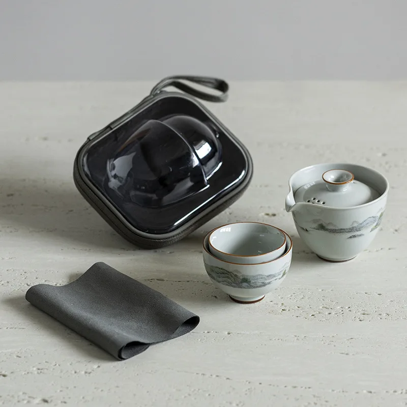 山水一壺二杯携帯用クイックトラベルティーセット、企業ビジネス - Travel Accessories Company のレビューと価格