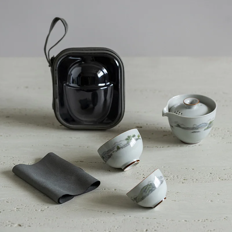 山水一壺二杯携帯用クイックトラベルティーセット、企業ビジネス - Travel Accessories Company のレビューと価格