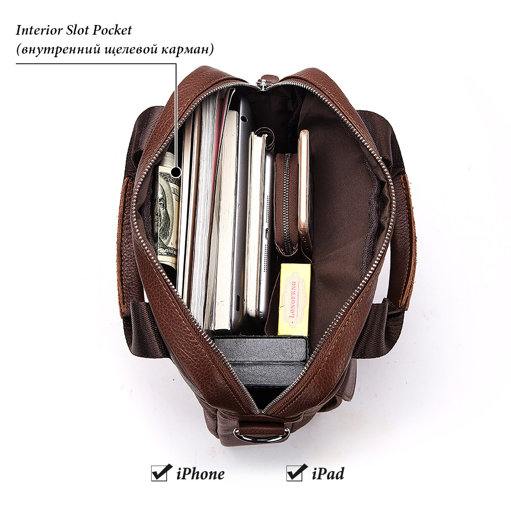 耐久性のある本革バッグ男性用高品質ビジネスクロスボディスリン - Travel Accessories Italy のレビューと価格