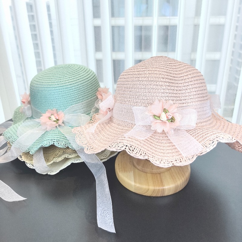 女の子用2ピース麦わら帽子、無地、アウトドア旅行用サンハット - Travel Accessories For 4 Year Old のレビューと価格