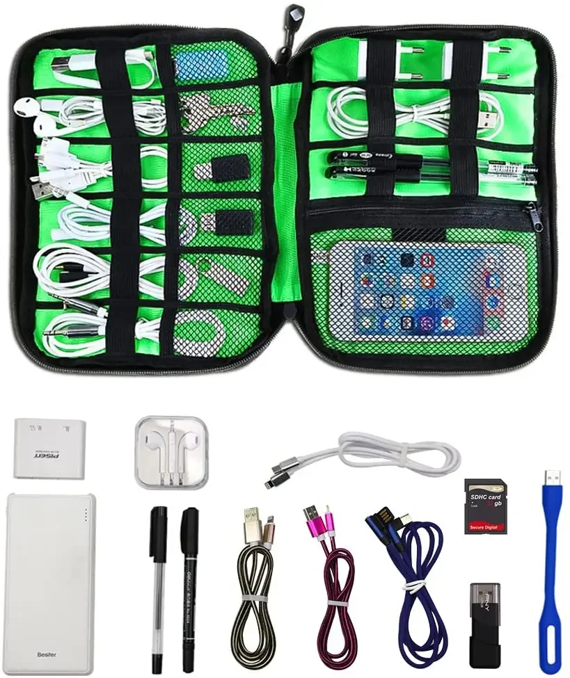 ケーブルオーガナイザー収納バッグシステムキットケース USB - Travel Accessories Kit のレビューと価格